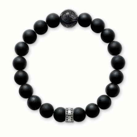Thomas Sabo Matte Black Obsidian Bead Bracelet