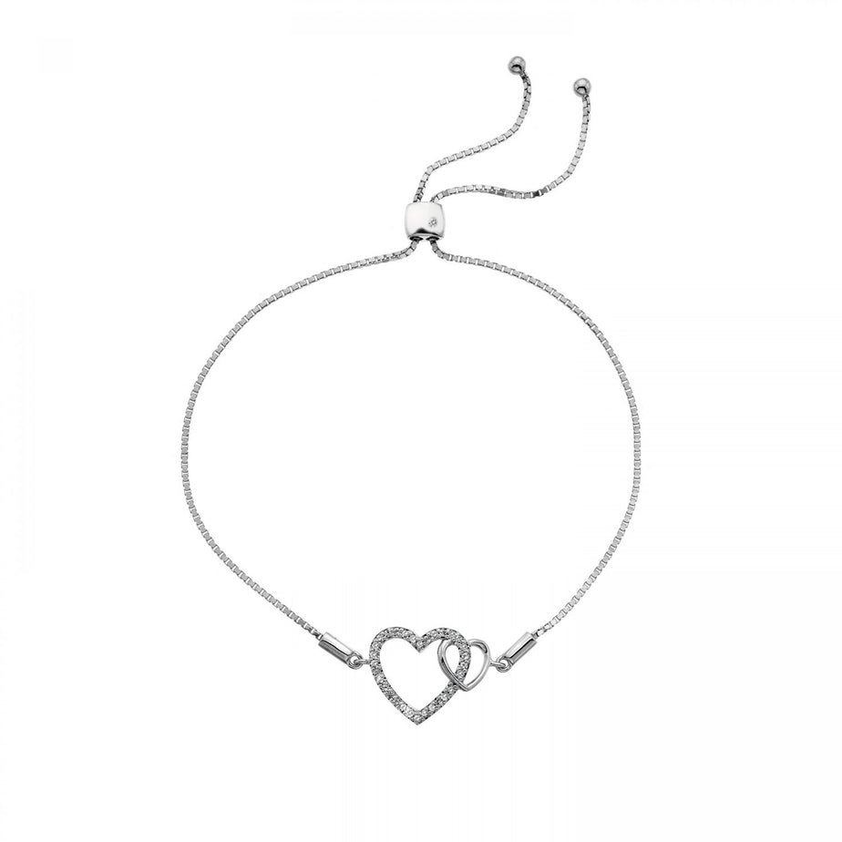 Hot Diamonds Togetherness Silver Open Heart Bracelet