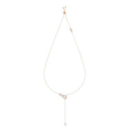 Swarovski Infinity Y Necklace, White Rose-Gold Tone Plated