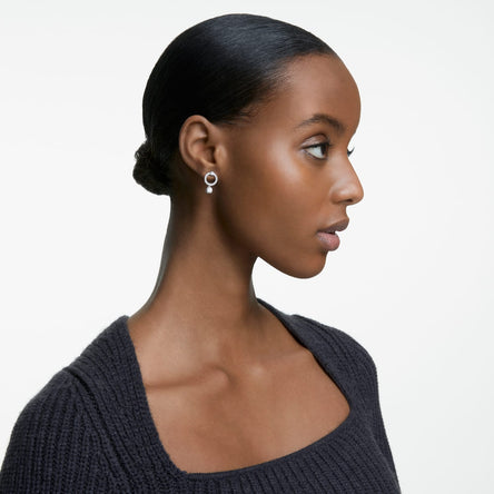 Swarovski Attract Circle Hoop Earrings, Rhodium Plated