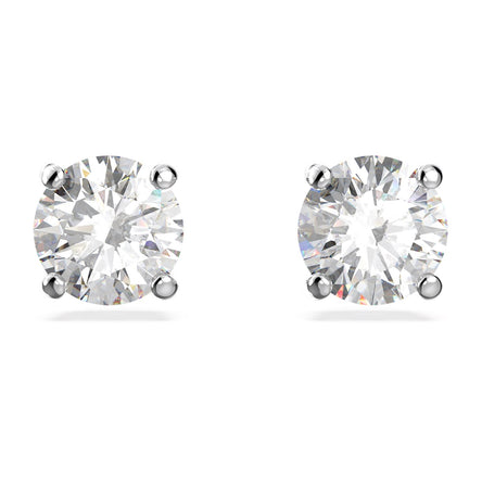 Swarovski Attract Stud Pierced Earrings, White, Rhodium Plated