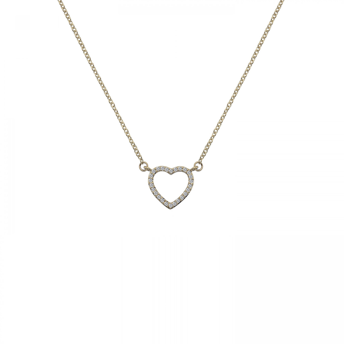 Hot Diamonds 9ct Yellow Gold Ripple Heart Necklace