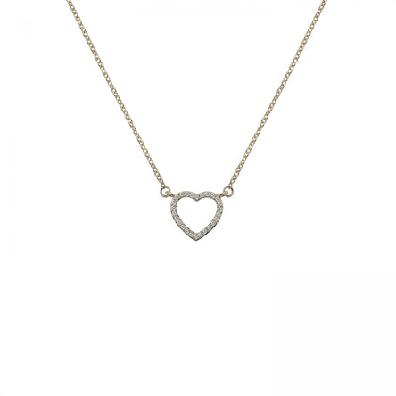 Hot Diamonds 9ct Yellow Gold Ripple Heart Necklace