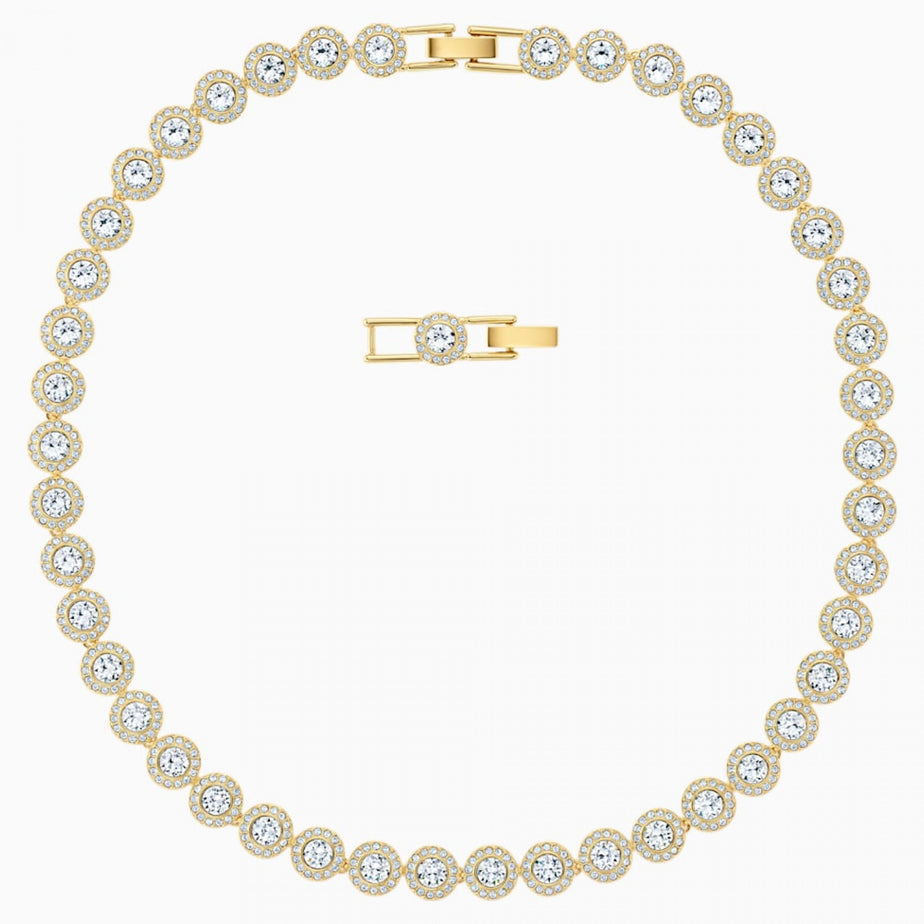 Swarovski Angelic Necklace, White, Gold-Tone Plated