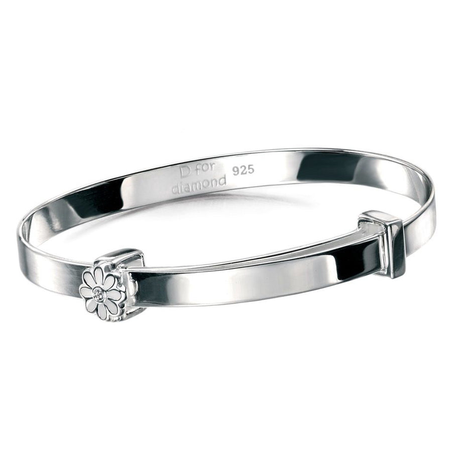 D For Diamond White Daisy Baby Bangle