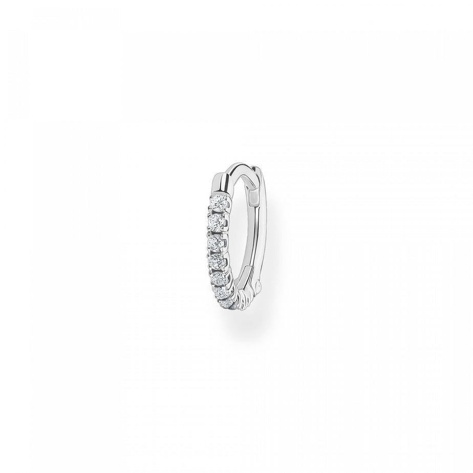 Thomas Sabo Single Hoop Earring White Stone Silver 12mm
