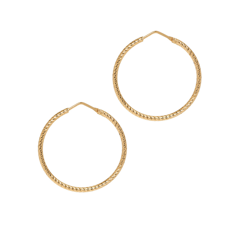 The Hoop Station La Roma Diamond-Cut Yellow Gold Hoops 34mm