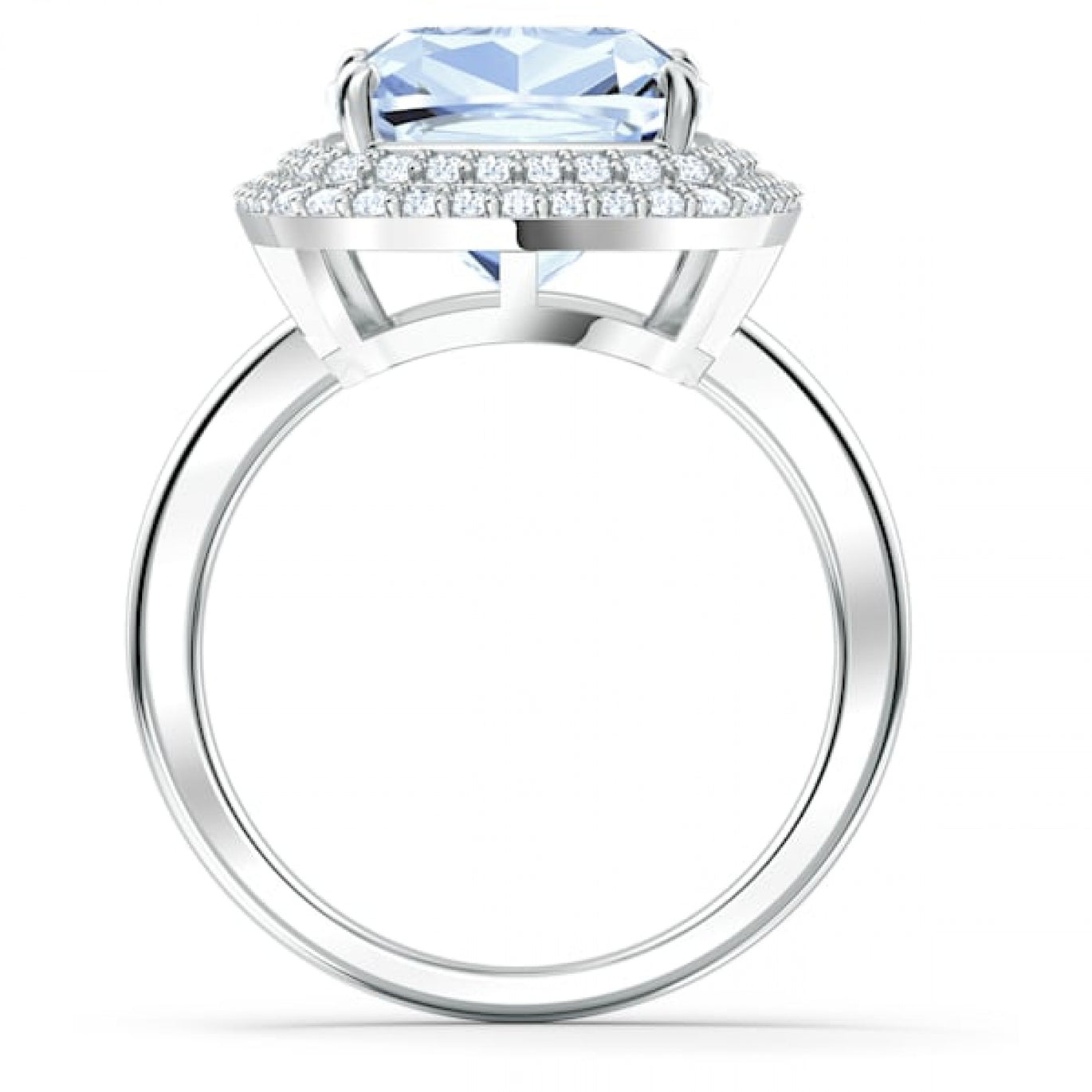 Swarovski Angelic Ring, Blue, Rhodium Plated