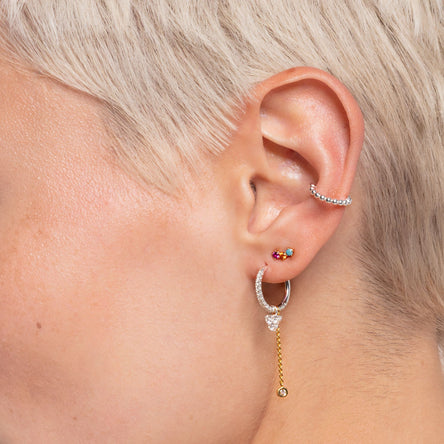 Thomas Sabo Single Ear Pendant Triangle Stones Silver