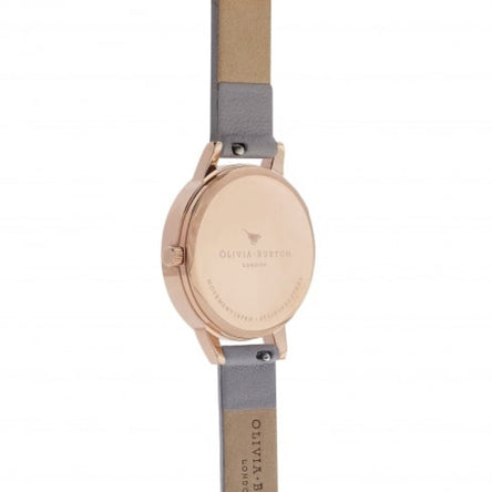 Olivia Burton Marble Floral Grey Lilac & Rose Gold Watch