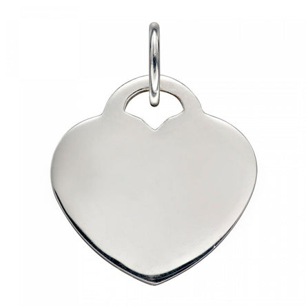 Sterling Silver Engravable Heart Pendant