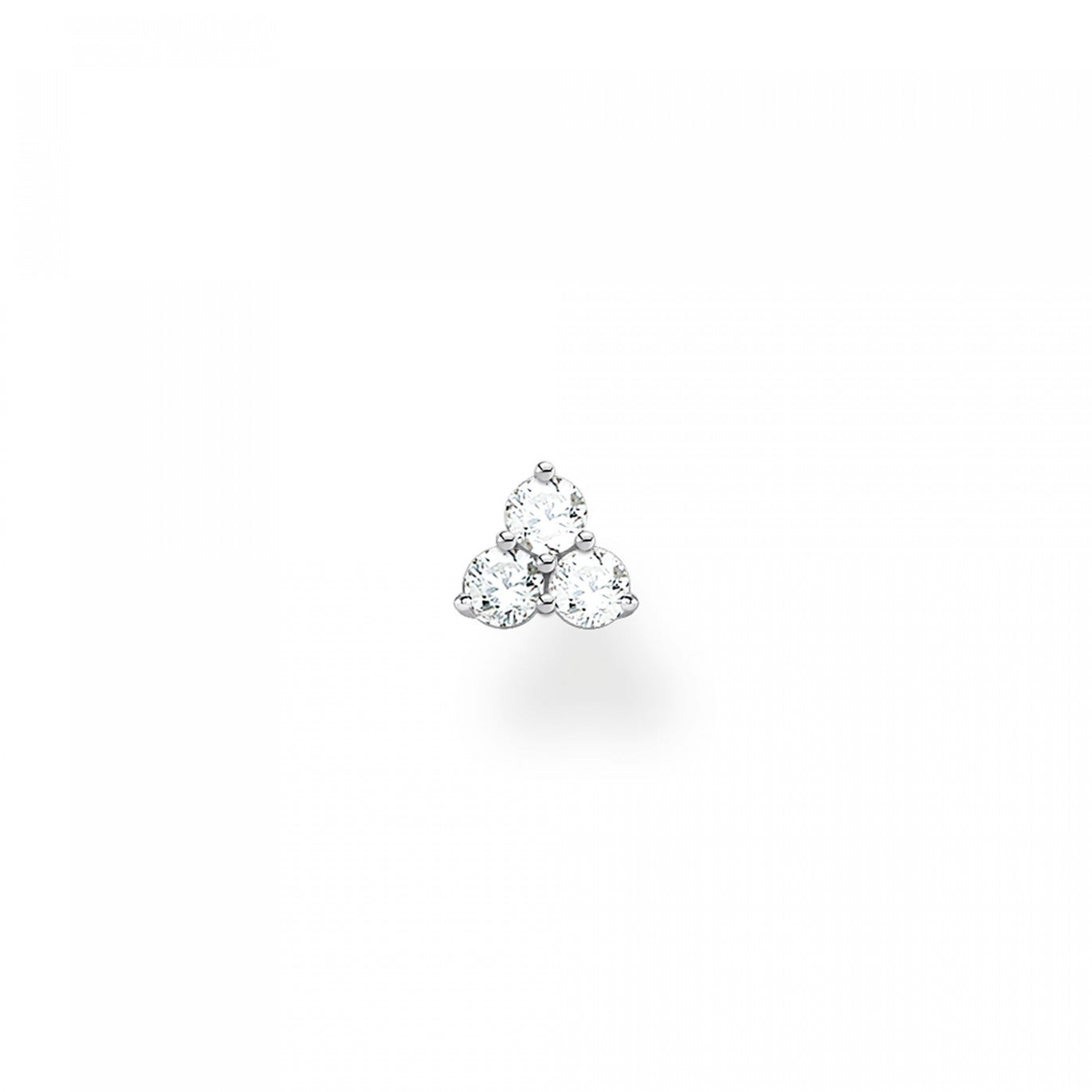 Thomas Sabo Single Ear Stud Three White Stones, Silver