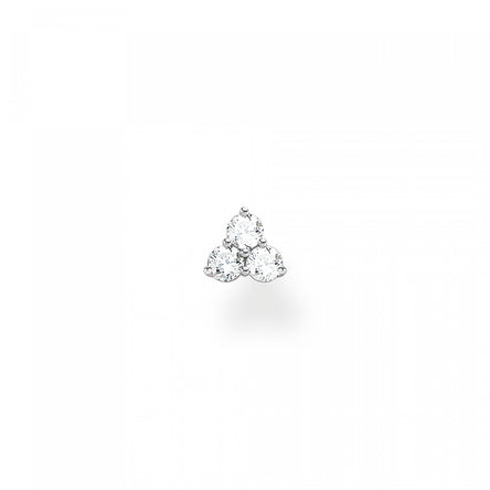 Thomas Sabo Single Ear Stud Three White Stones, Silver