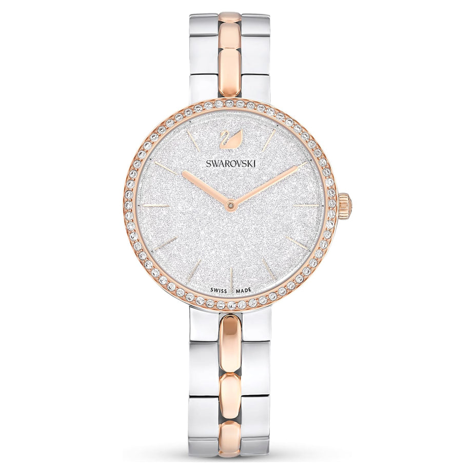 Swarovski Cosmopolitan Watch, Metal bracelet, White, Rose gold-tone finish