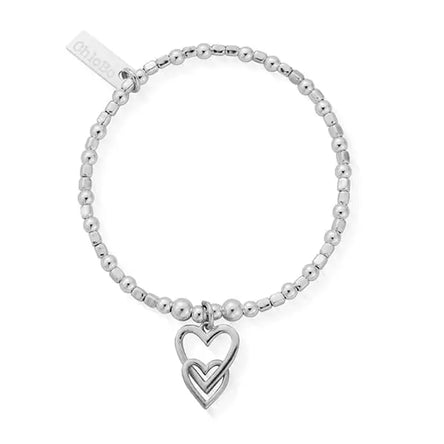ChloBo Mini Cube Interlocking Love Heart Bracelet