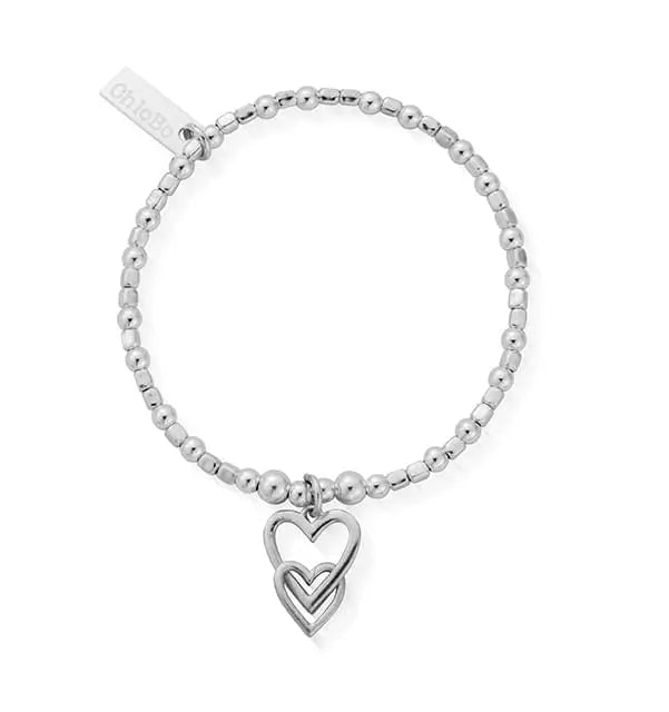 ChloBo Mini Cube Interlocking Love Heart Bracelet