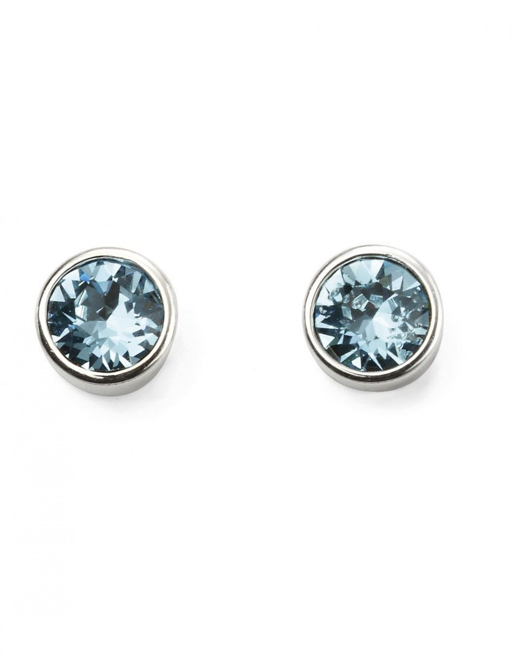 March Birthstone Aquamarine Crystal Stud Earrings