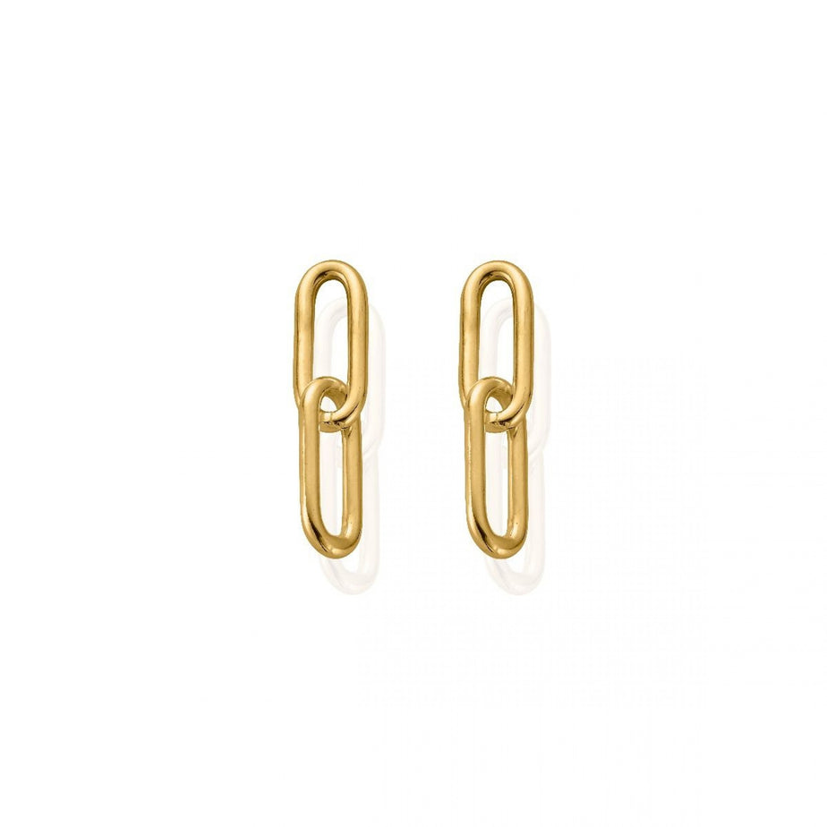 ChloBo Couture Gold Medium Two Link Earrings