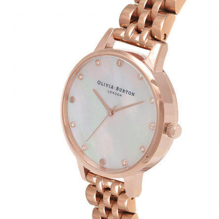 Olivia Burton Blush Mother Of Pearl Demi Dial Rose Gold Bracelet Watch