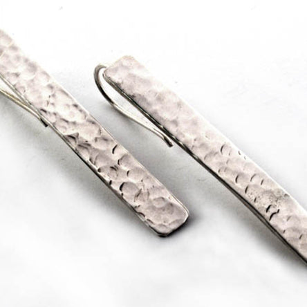Out Of Mexico Hammered Silver Drop Earrings