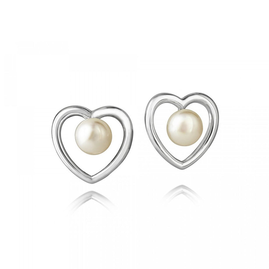 Jersey Pearl Kimberley Heart Pearl Stud Earrings