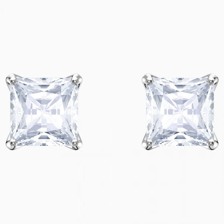 Swarovski Attract Stud Earrings, White, Rhodium Plated
