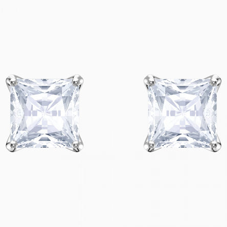 Swarovski Attract Stud Earrings, White, Rhodium Plated