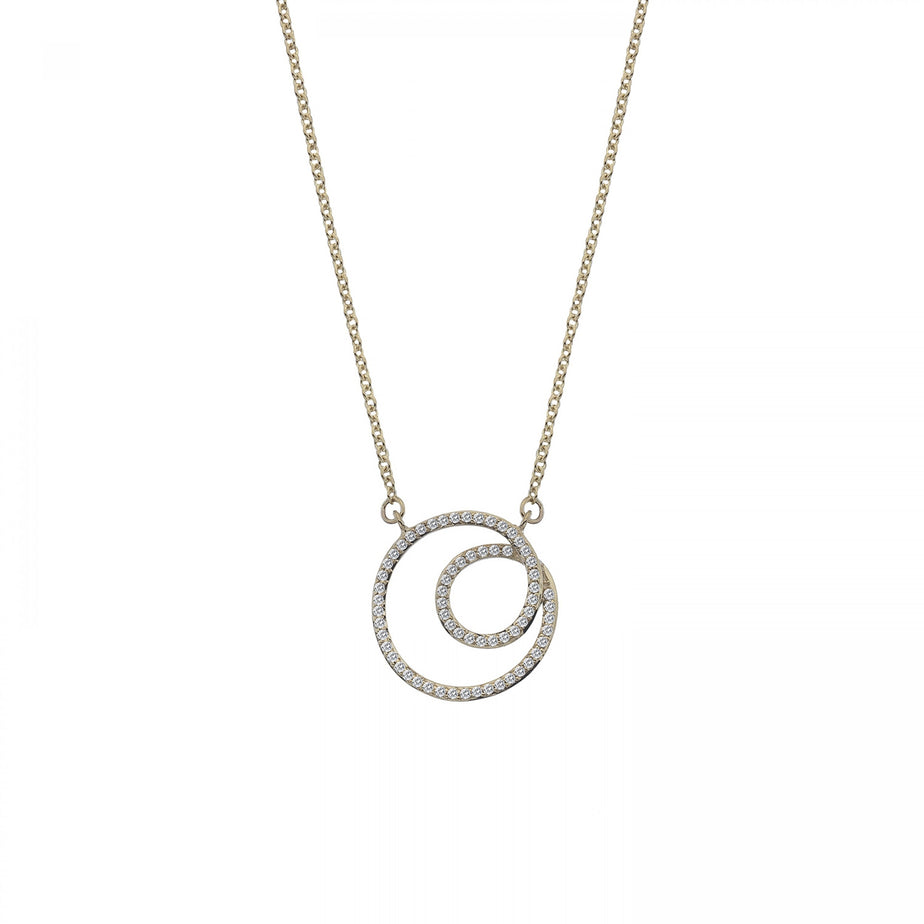 Hot Diamonds 9ct Yellow Gold Flow Coiled Necklace