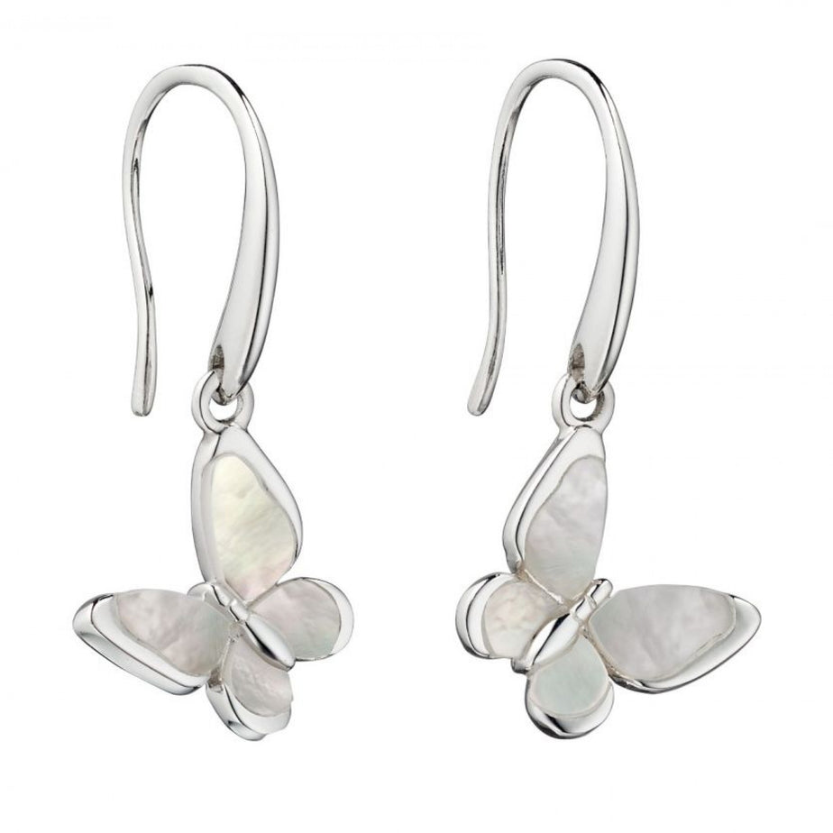 Mother Of Pearl Butterfly Drop Earrings