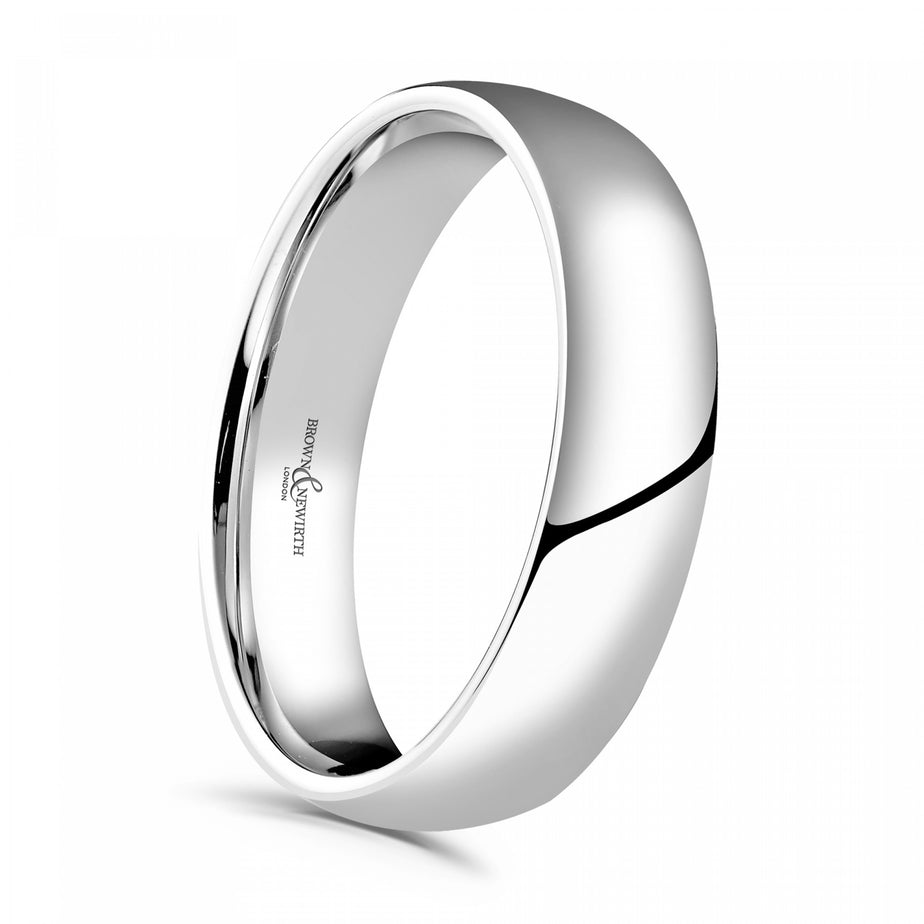 Platinum 5mm Lighter Court Wedding Ring