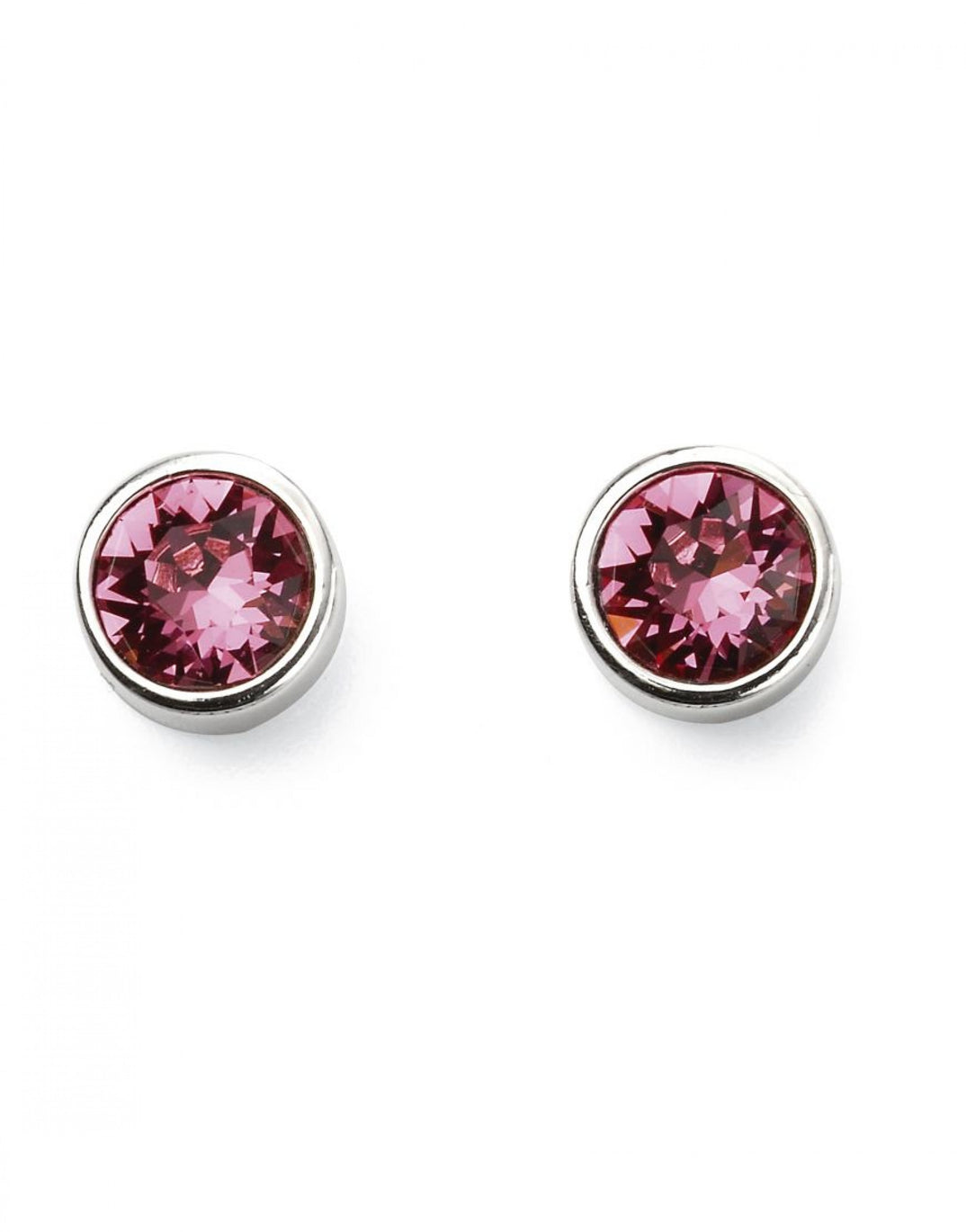 October Birthstone Rose Crystal Stud Earrings