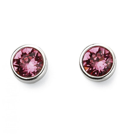 October Birthstone Rose Crystal Stud Earrings
