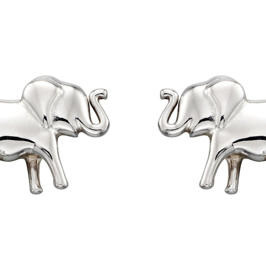 Silver baby elephant Stud Earrings