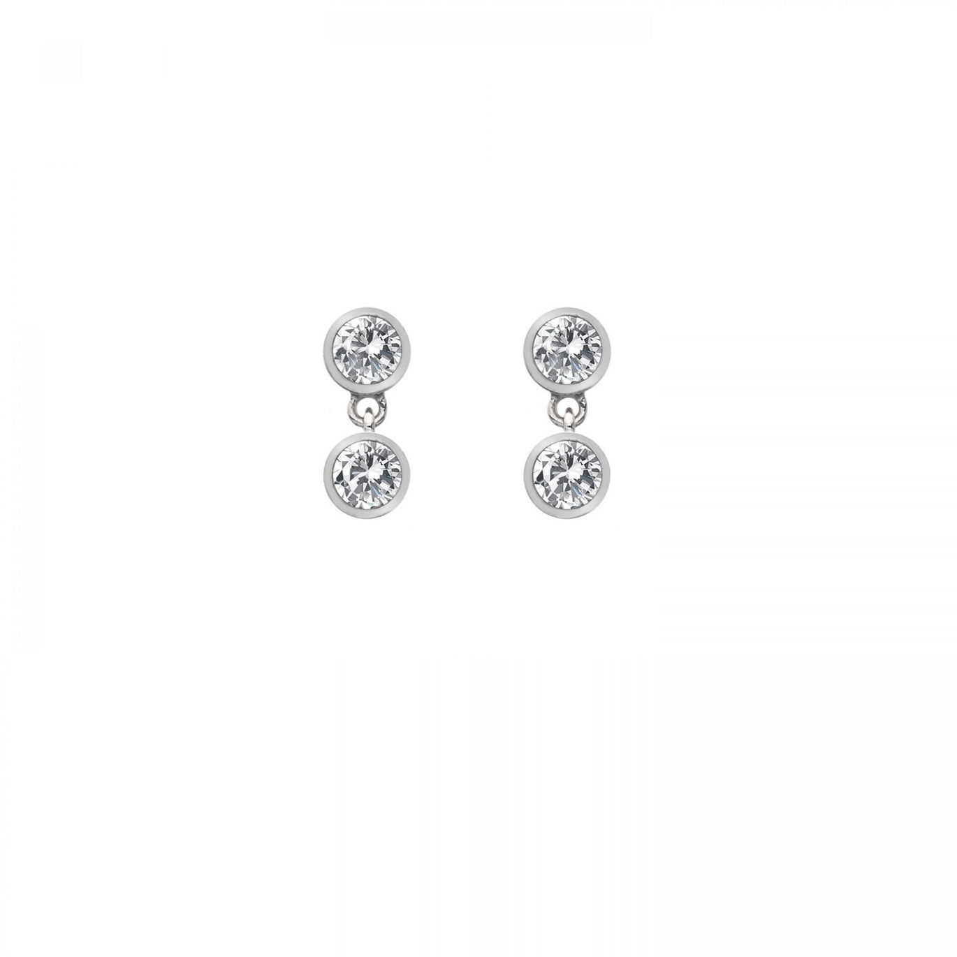 Hot Diamonds Tender White Topaz Double Drop Earrings