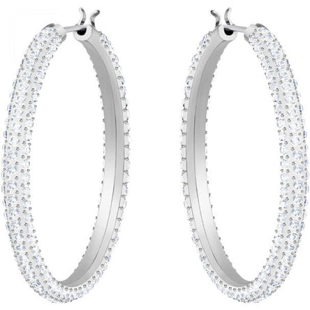 Swarovski Silver Crystal Hoop Earrings