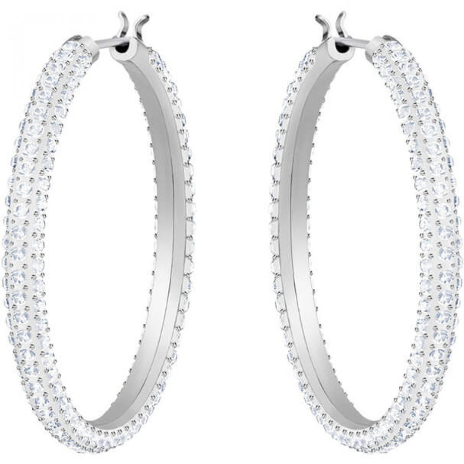 Swarovski Silver Crystal Hoop Earrings