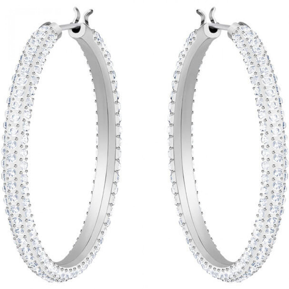 Swarovski Silver Crystal Hoop Earrings