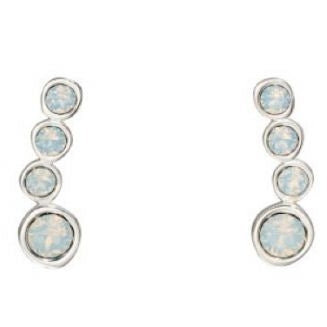 White Opal Crystal Crawler Earrings