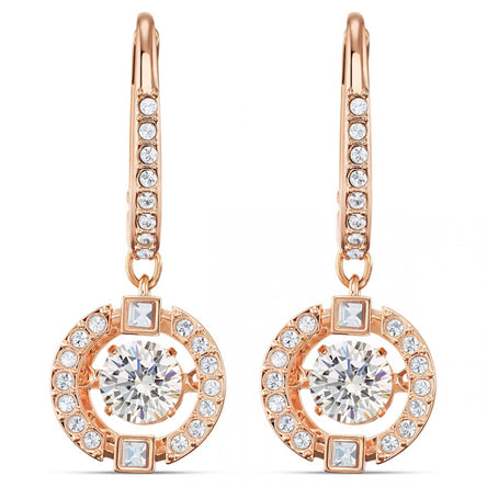 Swarovski Sparkling Dance Pierced Earrings, White, Rose-Gold Tone Plated