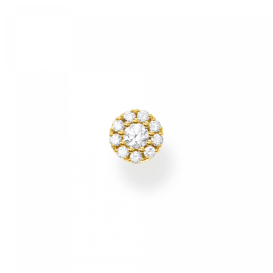 Thomas Sabo Single Ear Stone Halo White Stones Yellow Gold