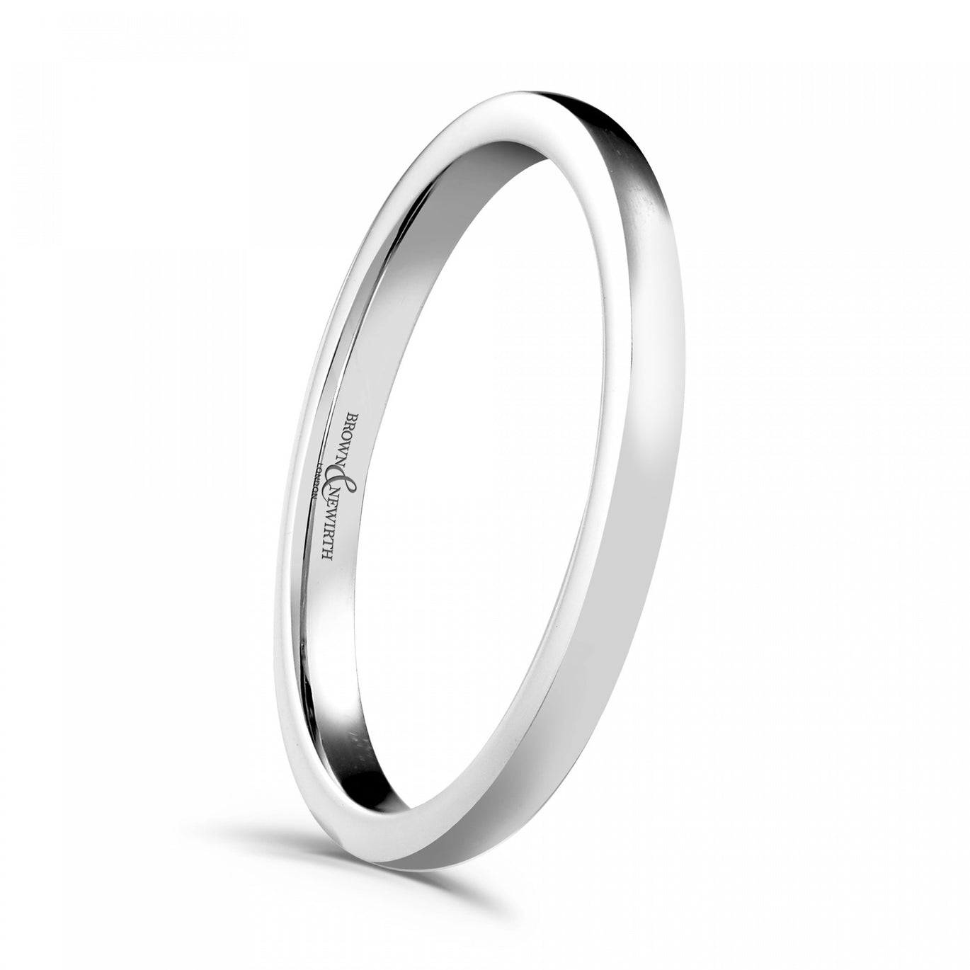 Ladies Platinum 2mm Heavier Court Always Wedding Band