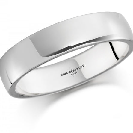 Platinum 5mm Low Domed Wedding Ring
