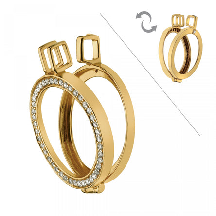 Hot Diamonds Emozioni Yellow Gold Reversible Coin Keeper - 25mm