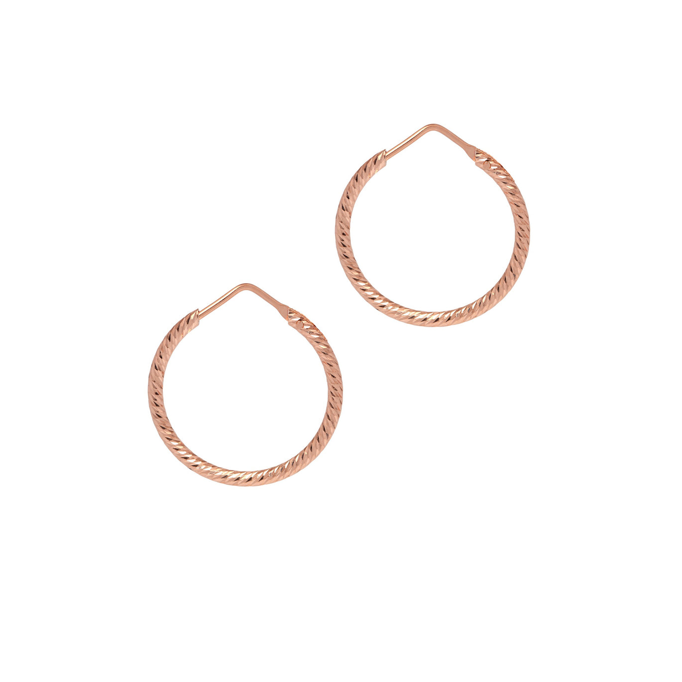 The Hoop Station La Roma Diamond-Cut Rose Gold Hoops 34mm