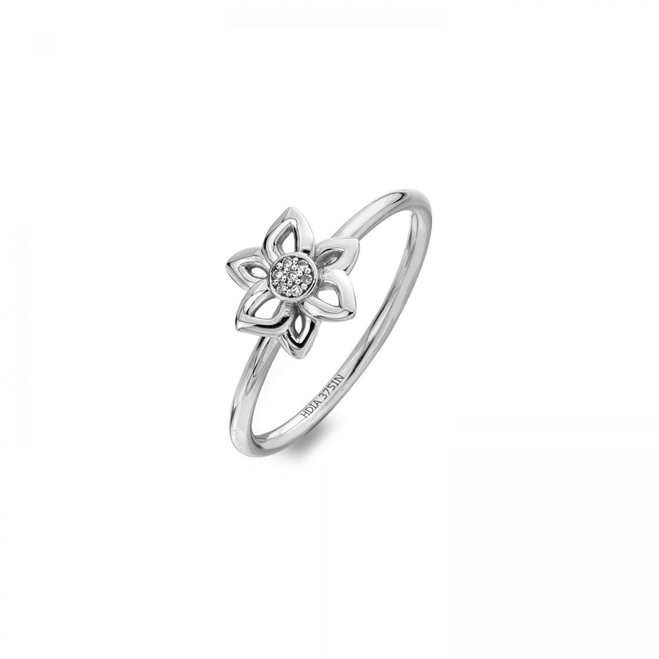 Hot Diamonds 9ct white gold floret ring