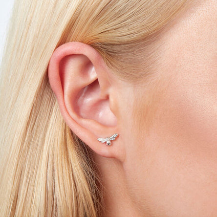 Olivia Burton Lucky Bee Stud Earrings Silver