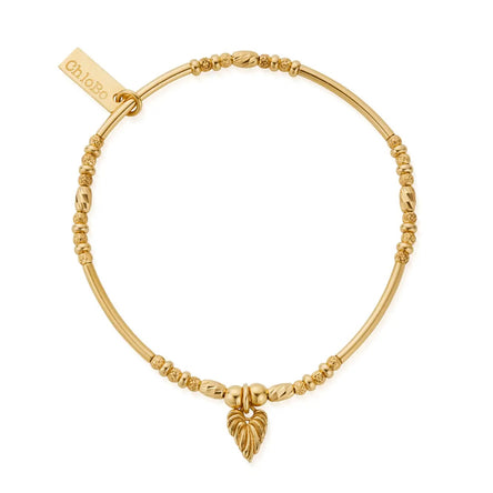 ChloBo Gold Leaf Heart Sparkle Bracelet