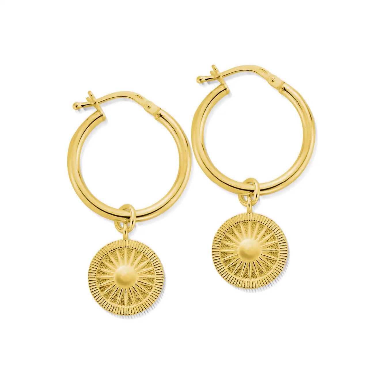 ChloBo Gold Sun Catcher Hoop Earrings