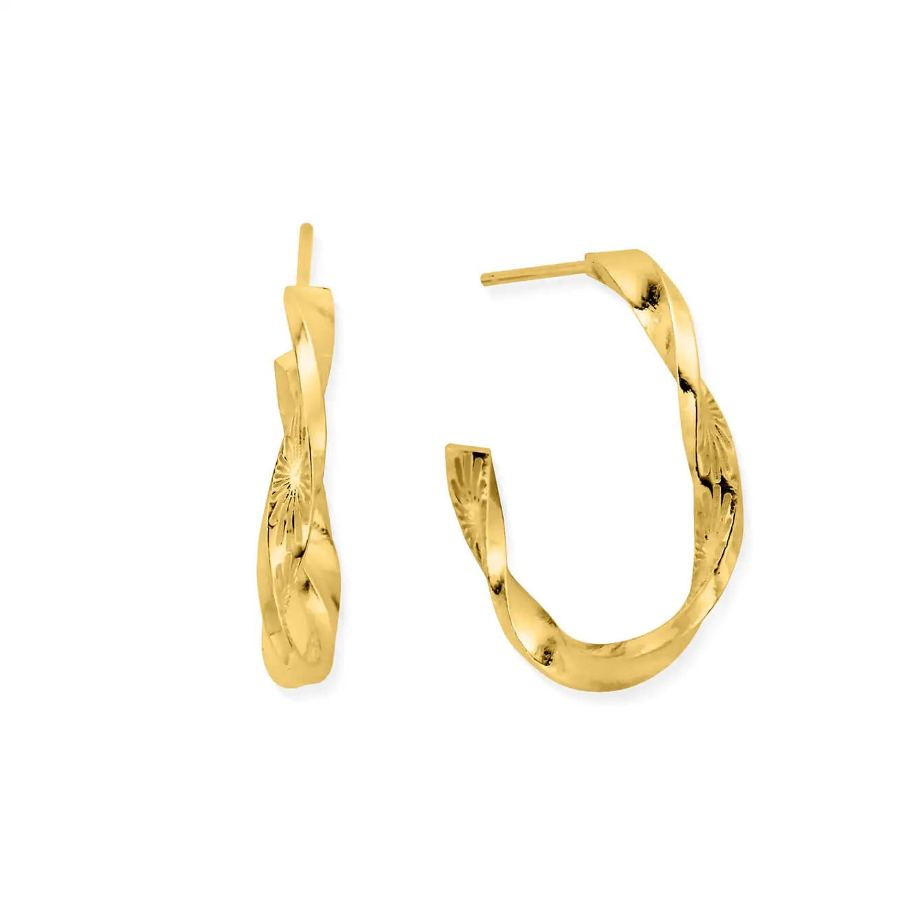 ChloBo Gold Sun Twisted Hoop Earrings