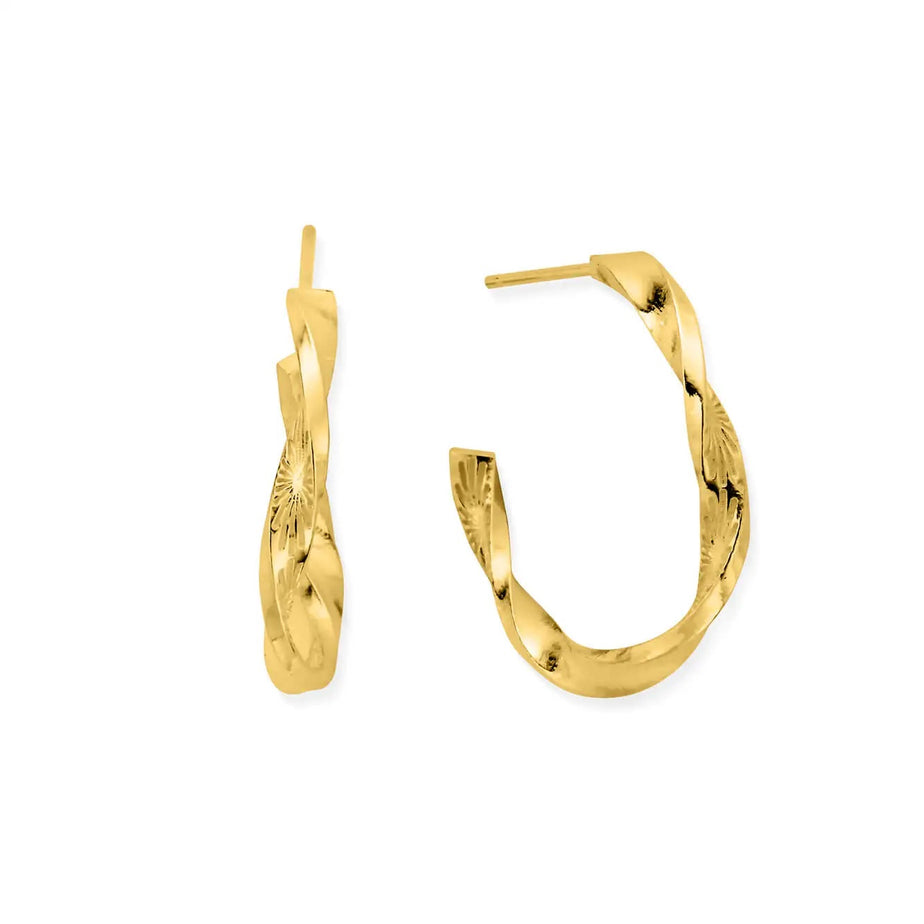 ChloBo Gold Sun Twisted Hoop Earrings